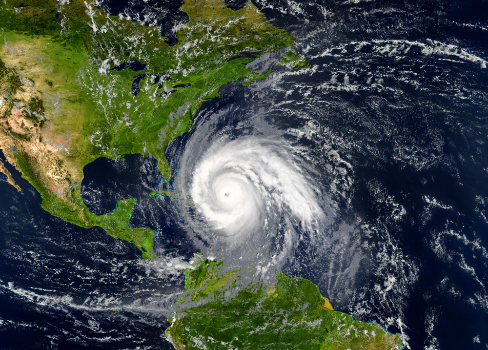 Tropical hurricane approaching USA