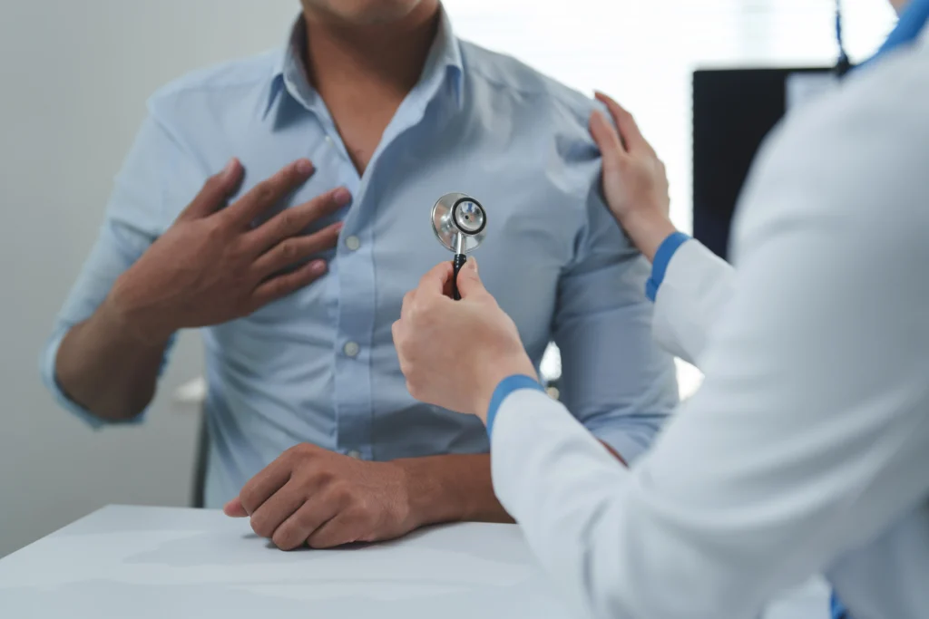 Can Mold Cause Pneumonia? 3 A man getting check up because he feels the symptom of pneumonia