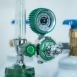 Close-up of a portable ozone generator machine used for air purification.